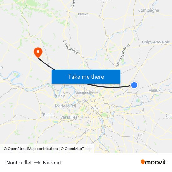 Nantouillet to Nucourt map