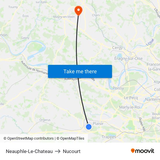 Neauphle-Le-Chateau to Nucourt map