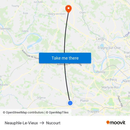 Neauphle-Le-Vieux to Nucourt map