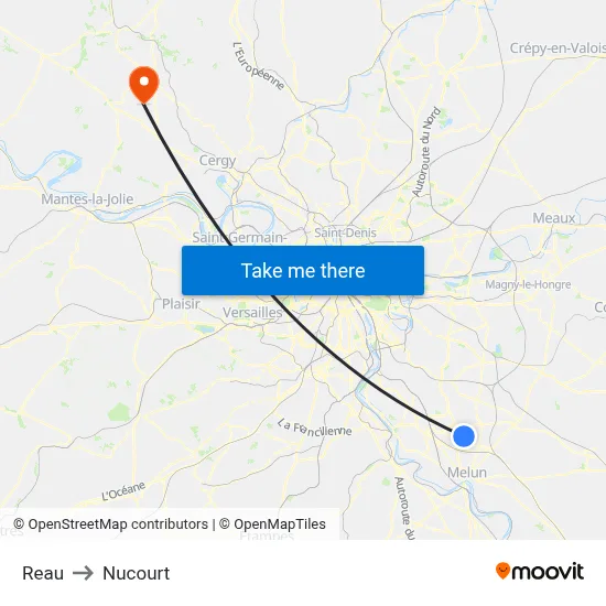 Reau to Nucourt map