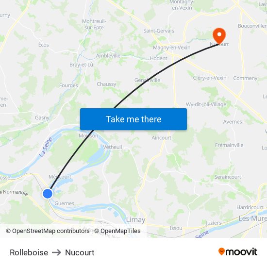 Rolleboise to Nucourt map