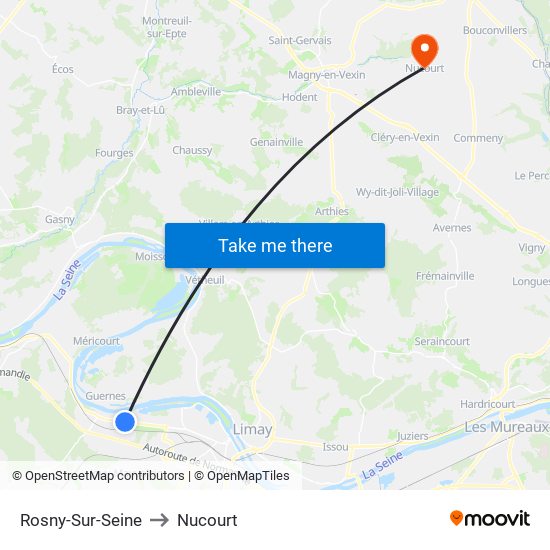 Rosny-Sur-Seine to Nucourt map