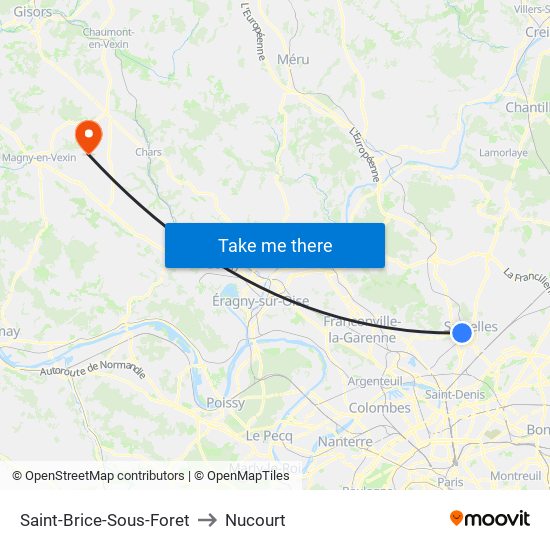 Saint-Brice-Sous-Foret to Nucourt map