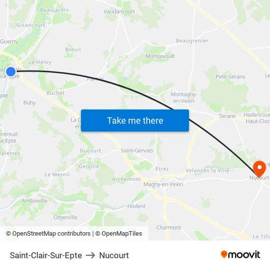 Saint-Clair-Sur-Epte to Nucourt map