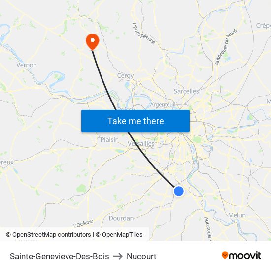 Sainte-Genevieve-Des-Bois to Nucourt map