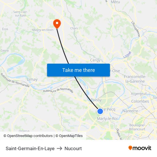 Saint-Germain-En-Laye to Nucourt map