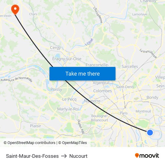 Saint-Maur-Des-Fosses to Nucourt map