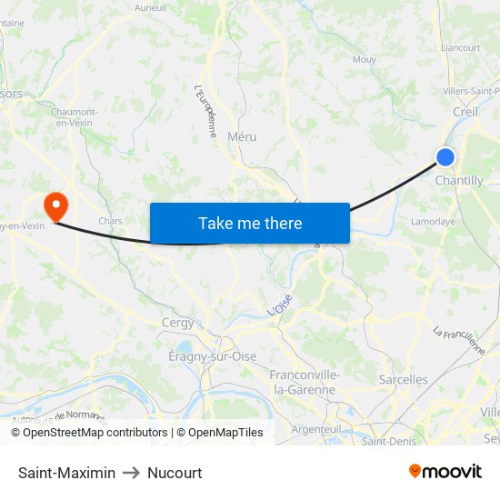 Saint-Maximin to Nucourt map