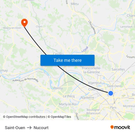 Saint-Ouen to Nucourt map