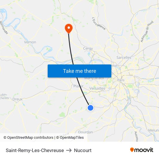 Saint-Remy-Les-Chevreuse to Nucourt map