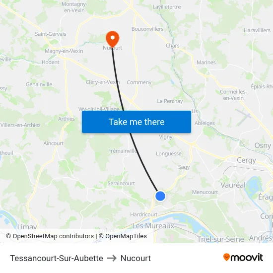 Tessancourt-Sur-Aubette to Nucourt map