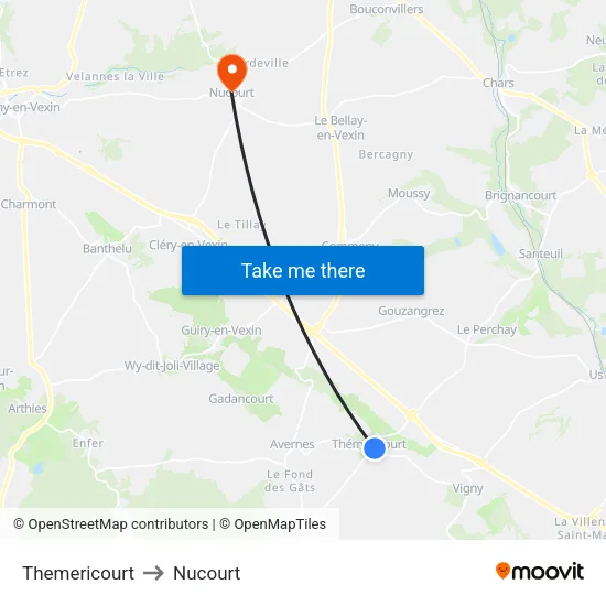 Themericourt to Nucourt map