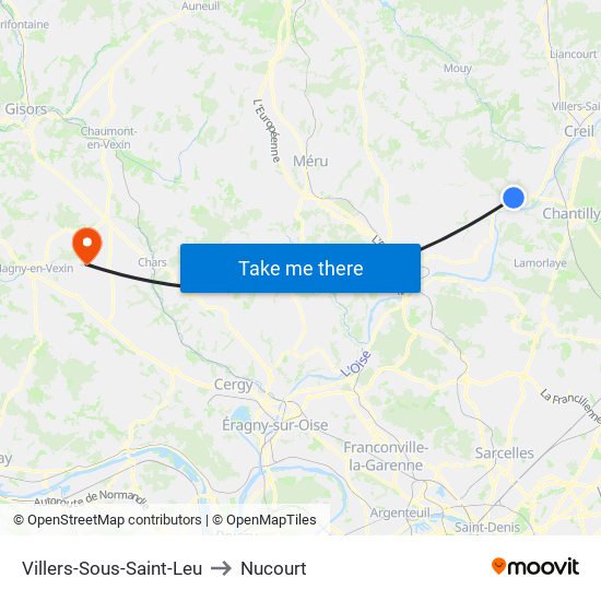 Villers-Sous-Saint-Leu to Nucourt map