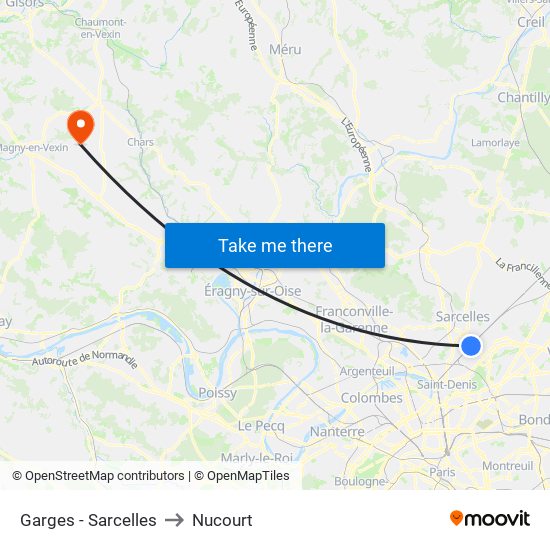 Garges - Sarcelles to Nucourt map