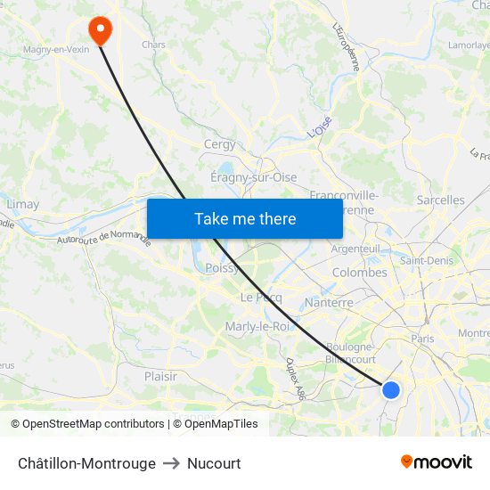 Châtillon-Montrouge to Nucourt map