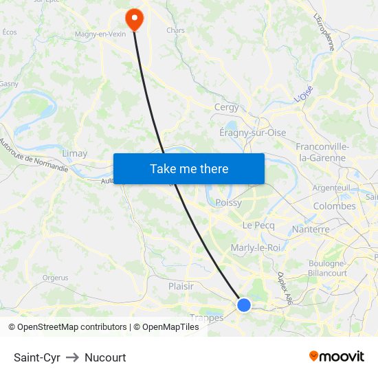 Saint-Cyr to Nucourt map