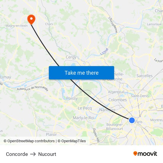 Concorde to Nucourt map