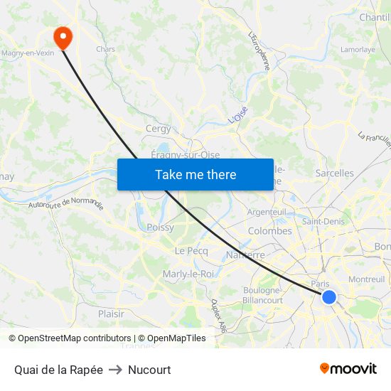 Quai de la Rapée to Nucourt map