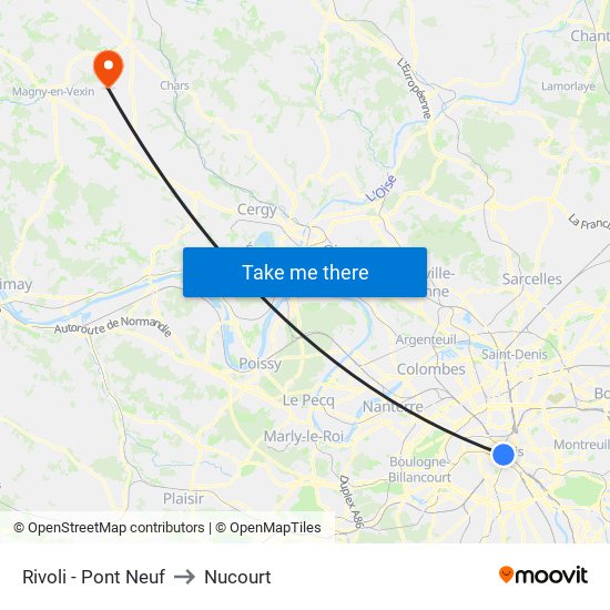 Rivoli - Pont Neuf to Nucourt map