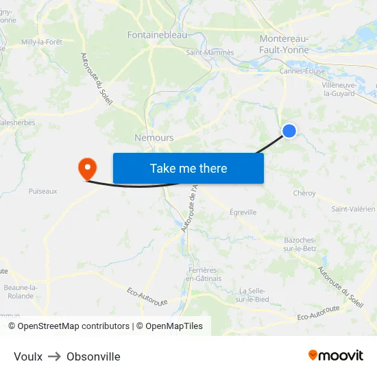 Voulx to Obsonville map