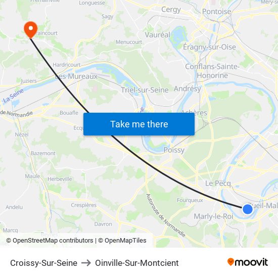 Croissy-Sur-Seine to Oinville-Sur-Montcient map
