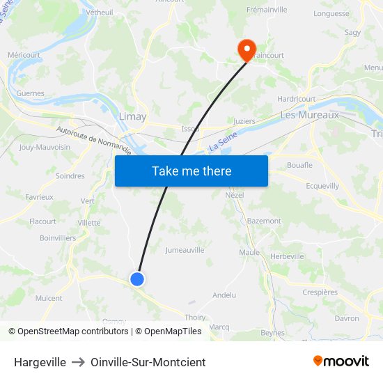 Hargeville to Oinville-Sur-Montcient map