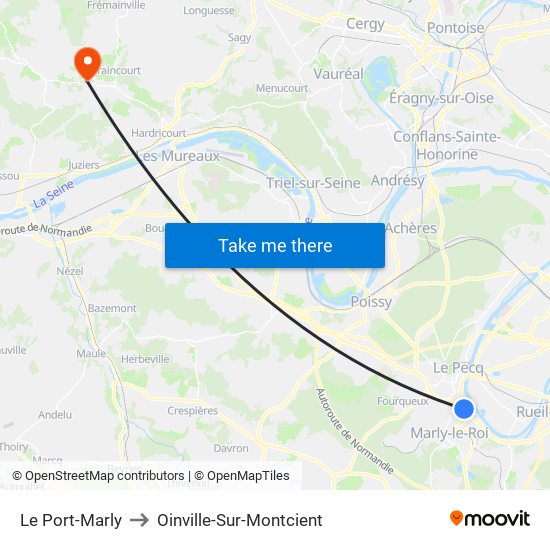 Le Port-Marly to Oinville-Sur-Montcient map