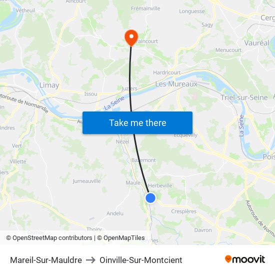 Mareil-Sur-Mauldre to Oinville-Sur-Montcient map