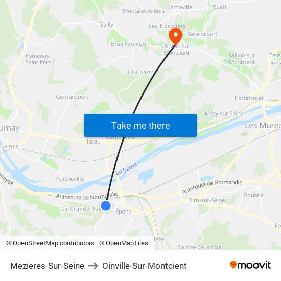 Mezieres-Sur-Seine to Oinville-Sur-Montcient map