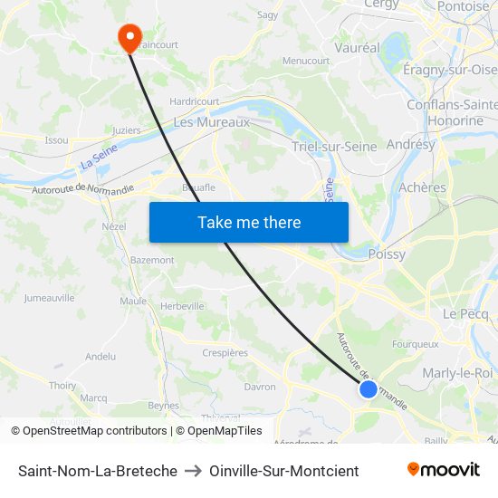 Saint-Nom-La-Breteche to Oinville-Sur-Montcient map