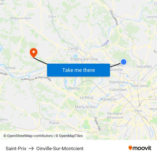 Saint-Prix to Oinville-Sur-Montcient map