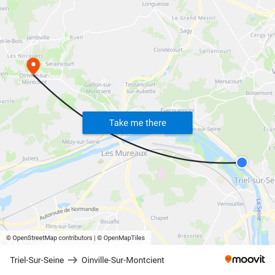 Triel-Sur-Seine to Oinville-Sur-Montcient map