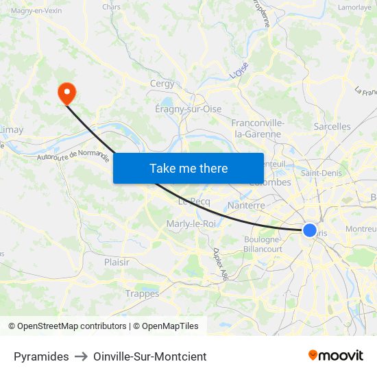 Pyramides to Oinville-Sur-Montcient map