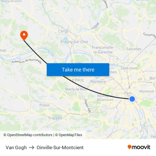 Van Gogh to Oinville-Sur-Montcient map