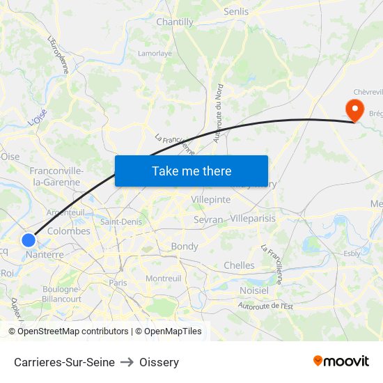 Carrieres-Sur-Seine to Oissery map