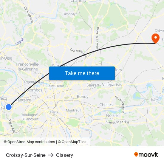 Croissy-Sur-Seine to Oissery map