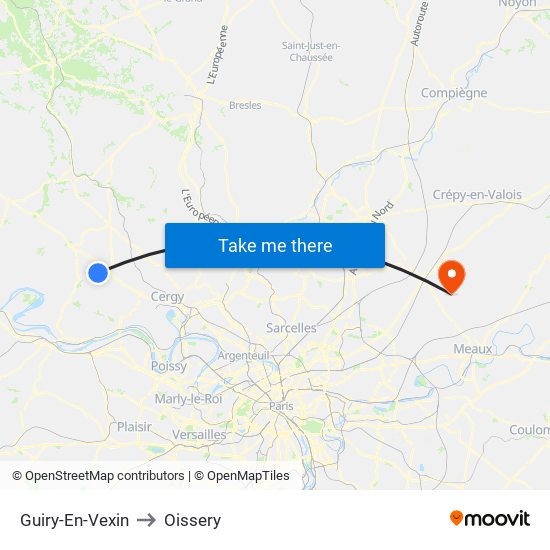 Guiry-En-Vexin to Oissery map