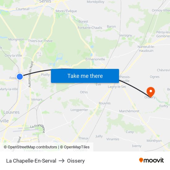 La Chapelle-En-Serval to Oissery map