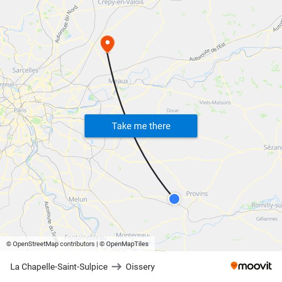 La Chapelle-Saint-Sulpice to Oissery map