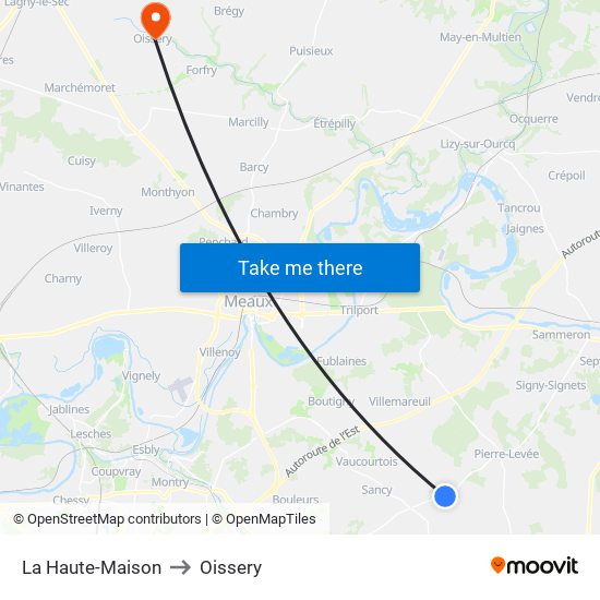 La Haute-Maison to Oissery map