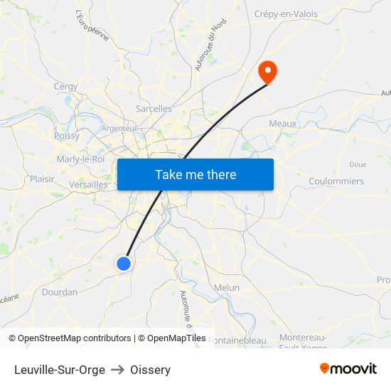 Leuville-Sur-Orge to Oissery map