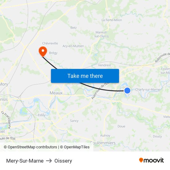 Mery-Sur-Marne to Oissery map