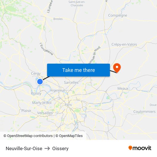 Neuville-Sur-Oise to Oissery map