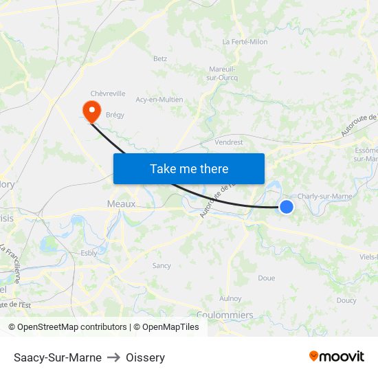 Saacy-Sur-Marne to Oissery map