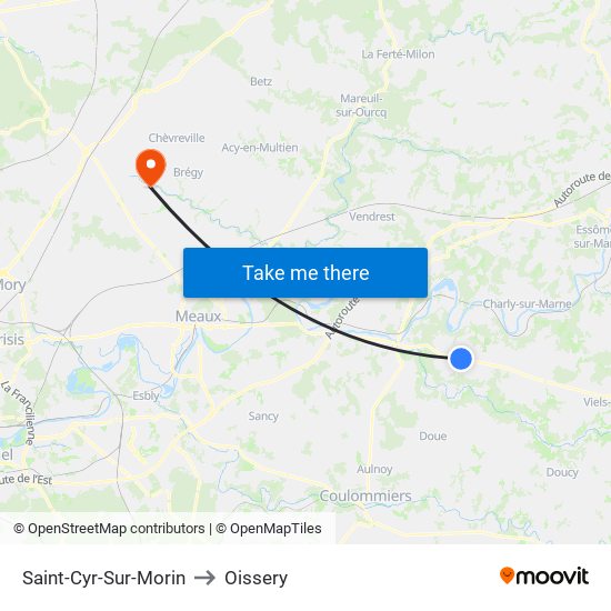 Saint-Cyr-Sur-Morin to Oissery map