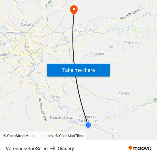 Varennes-Sur-Seine to Oissery map