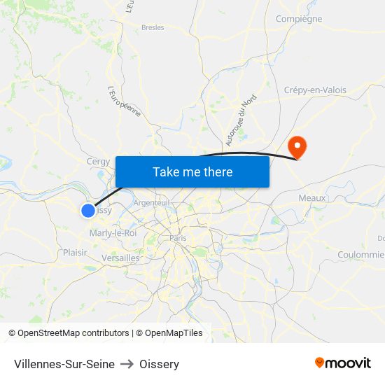 Villennes-Sur-Seine to Oissery map