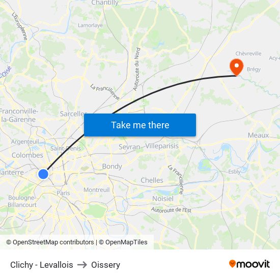 Clichy - Levallois to Oissery map
