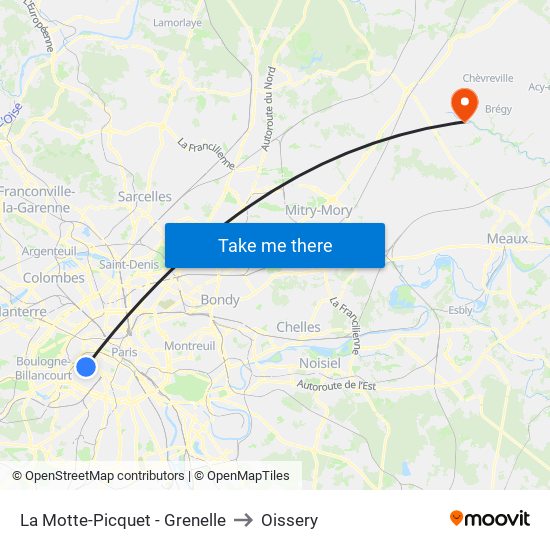 La Motte-Picquet - Grenelle to Oissery map