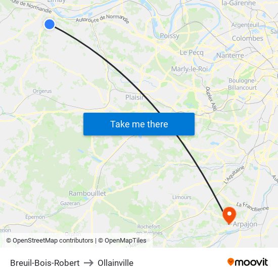 Breuil-Bois-Robert to Ollainville map